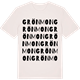 Vintage White t-shirt med Grönmon ordlek t-shirt