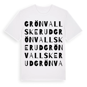 Grönvallskerud ordlek t-shirt – ekologisk bomull t-shirt från Pinshirt