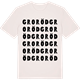 Vintage White t-shirt med Groröd ordlek t-shirt
