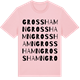 Pink Cotton t-shirt med Grosshamn ordlek t-shirt