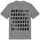 Mid Heather Gray t-shirt med Grosshamn ordlek t-shirt