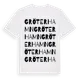 White t-shirt med Gröter Hamn ordlek t-shirt