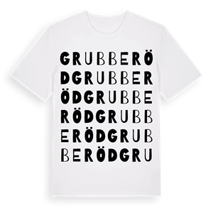 Grubberöd ordlek t-shirt – ekologisk bomull t-shirt från Pinshirt