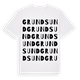 White t-shirt med Grundsund ordlek t-shirt