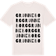 Vintage White t-shirt med Grunneborg ordlek t-shirt