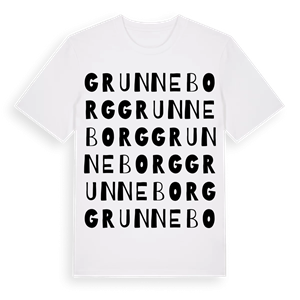 Grunneborg ordlek t-shirt – ekologisk bomull t-shirt från Pinshirt