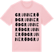 Pink Cotton t-shirt med Grunneröd ordlek t-shirt