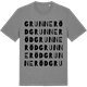 Mid Heather Gray t-shirt med Grunneröd ordlek t-shirt