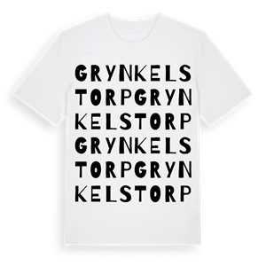 Grynkelstorp ordlek t-shirt – ekologisk bomull t-shirt från Pinshirt
