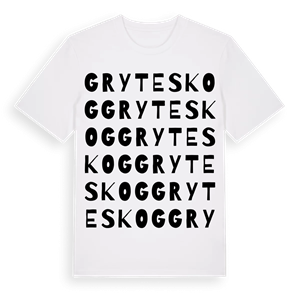 Gryteskog ordlek t-shirt – ekologisk bomull t-shirt från Pinshirt