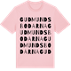 Pink Cotton t-shirt med Gudmundsbodarna ordlek t-shirt