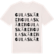 Vintage White t-shirt med Gula skären ordlek t-shirt