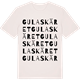 Vintage White t-shirt med Gula skäret ordlek t-shirt