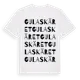 White t-shirt med Gula Skäret ordlek t-shirt