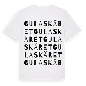 Gula skäret ordlek t-shirt – ekologisk bomull t-shirt från Pinshirt