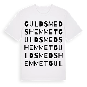 Guldsmedshemmet ordlek t-shirt – ekologisk bomull t-shirt från Pinshirt