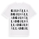White t-shirt med Gulhällan ordlek t-shirt