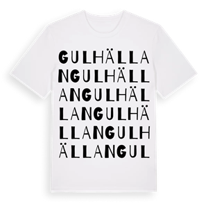 Gulhällan ordlek t-shirt – ekologisk bomull t-shirt från Pinshirt