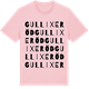 Pink Cotton t-shirt med Gullixeröd ordlek t-shirt