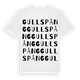 White t-shirt med Gullspång ordlek t-shirt