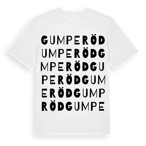 Gumperöd ordlek t-shirt – ekologisk bomull t-shirt från Pinshirt