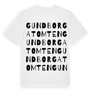 Gundborgatomten ordlek t-shirt – ekologisk bomull t-shirt från Pinshirt