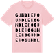 Pink Cotton t-shirt med Gundlebo ordlek t-shirt