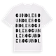 White t-shirt med Gundlebo ordlek t-shirt