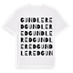 White t-shirt med Gundlered ordlek t-shirt