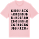 Pink Cotton t-shirt med Gunnaregården ordlek t-shirt