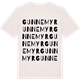 Vintage White t-shirt med Gunnemyr ordlek t-shirt