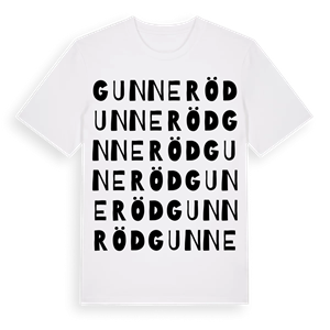 Gunneröd ordlek t-shirt – ekologisk bomull t-shirt från Pinshirt