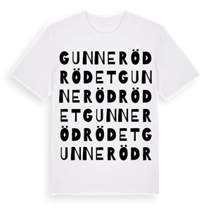 Gunneröd Rödet ordlek t-shirt – ekologisk bomull t-shirt från Pinshirt