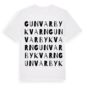 Gunvarby kvarn ordlek t-shirt – ekologisk bomull t-shirt från Pinshirt