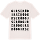 Vintage White t-shirt med Gurseröd ordlek t-shirt