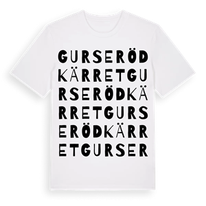 Gurserödkärret ordlek t-shirt – ekologisk bomull t-shirt från Pinshirt