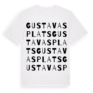 Gustavas plats ordlek t-shirt – ekologisk bomull t-shirt från Pinshirt