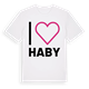 White t-shirt med Jag älskar Haby t-shirt stort tryck