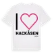 White t-shirt med Jag älskar Hackåsen t-shirt stort tryck