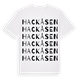 White t-shirt med Hackåsen ordlek t-shirt