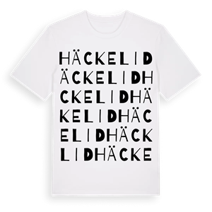 Häckelid ordlek t-shirt – ekologisk bomull t-shirt från Pinshirt
