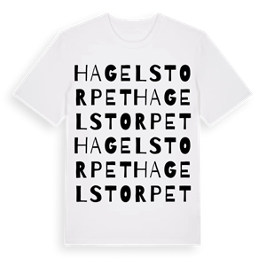 Hagelstorpet ordlek t-shirt – ekologisk bomull t-shirt från Pinshirt