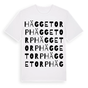 Häggetorp ordlek t-shirt – ekologisk bomull t-shirt från Pinshirt
