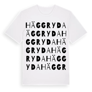 Häggryda ordlek t-shirt – ekologisk bomull t-shirt från Pinshirt