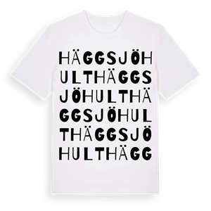 Häggsjöhult ordlek t-shirt – ekologisk bomull t-shirt från Pinshirt