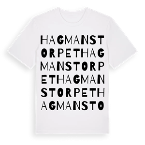 Hagmanstorpet ordlek t-shirt – ekologisk bomull t-shirt från Pinshirt