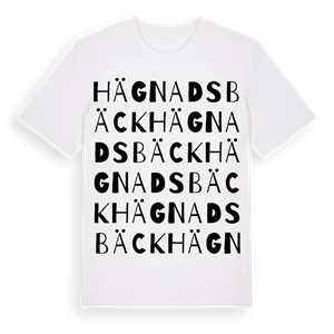 Hägnadsbäck ordlek t-shirt – ekologisk bomull t-shirt från Pinshirt