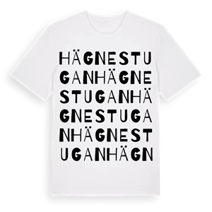 Hägnestugan ordlek t-shirt – ekologisk bomull t-shirt från Pinshirt