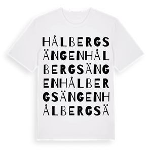 Hålbergsängen ordlek t-shirt – ekologisk bomull t-shirt från Pinshirt