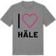 Mid Heather Gray t-shirt med Jag älskar Häle t-shirt stort tryck